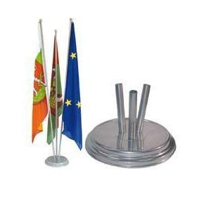 Stojak flagowy 3 ramienny srebrny